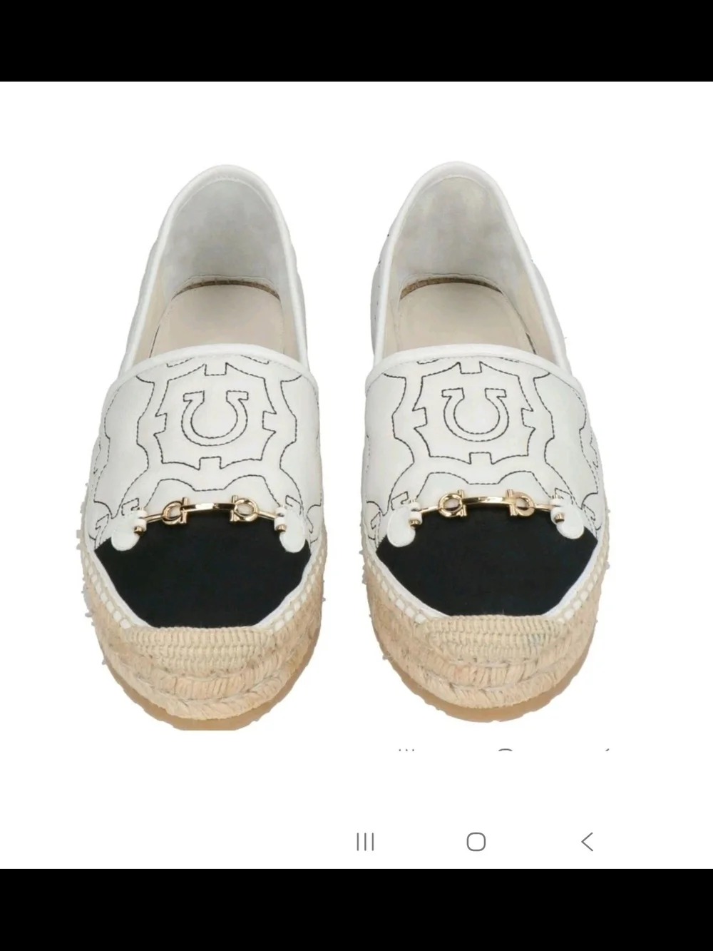 Salvatore FERRAGAMO Kim Gal White Leather Bianco Espadrilles Size 8.5 NWB